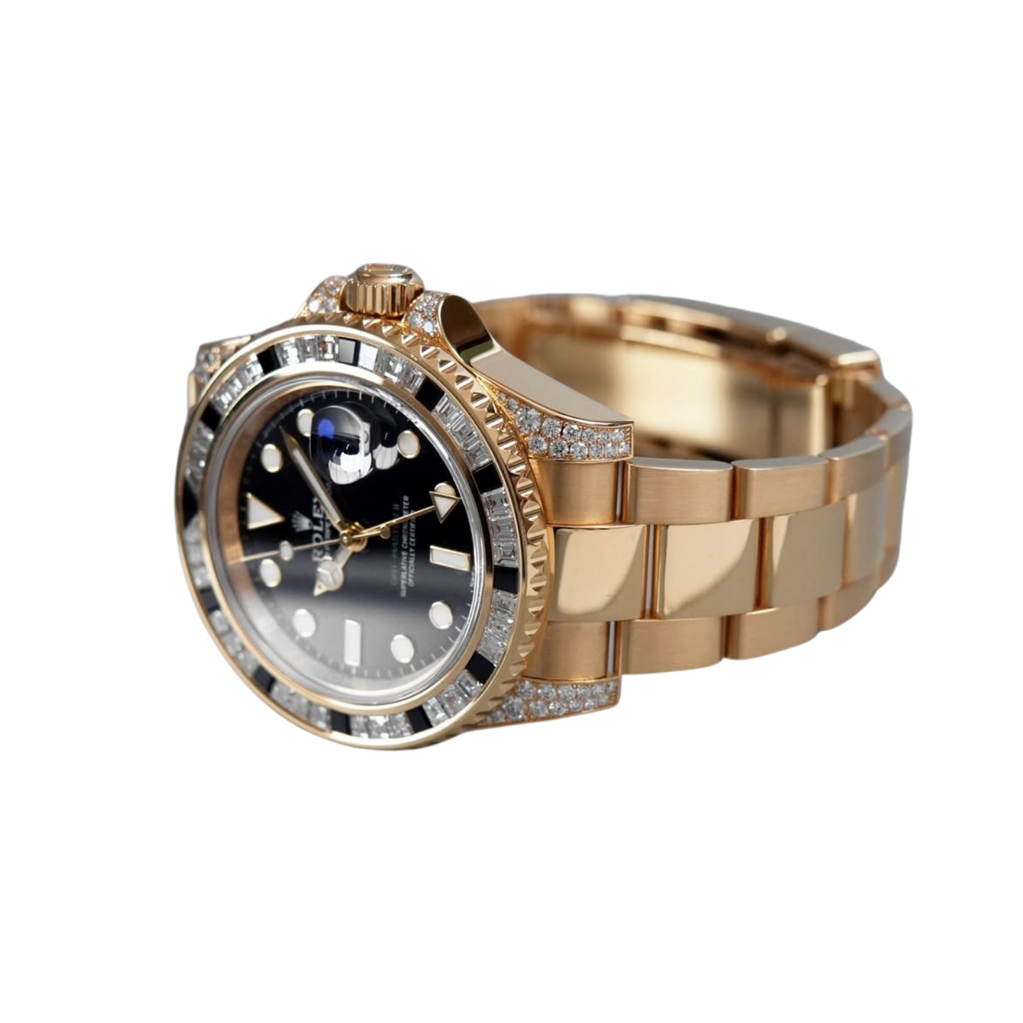 GMT Master II 18k Yellow Gold Diamond Black Sapphire 116758SANR