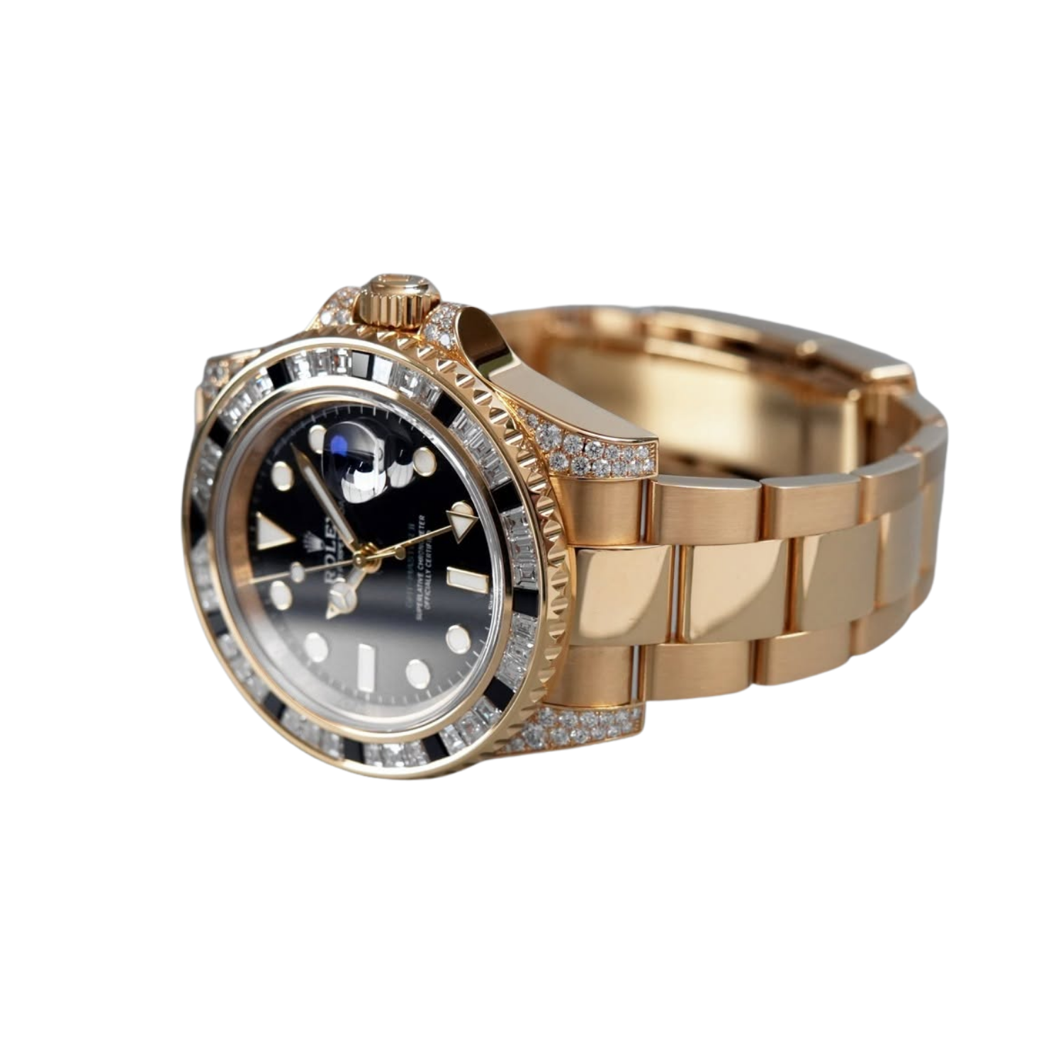 GMT Master II 18k Yellow Gold Diamond Black Sapphire 116758SANR