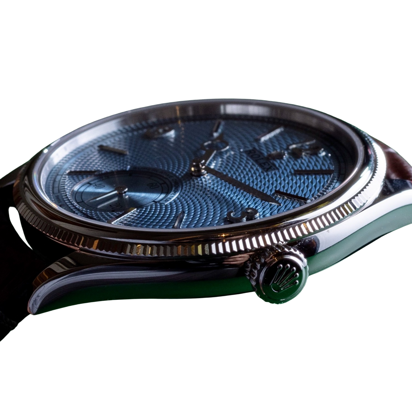 Perpetual 1908 39mm White Gold Platinum Ice Blue Dial Black Alligator Leather Strap m52506-0003