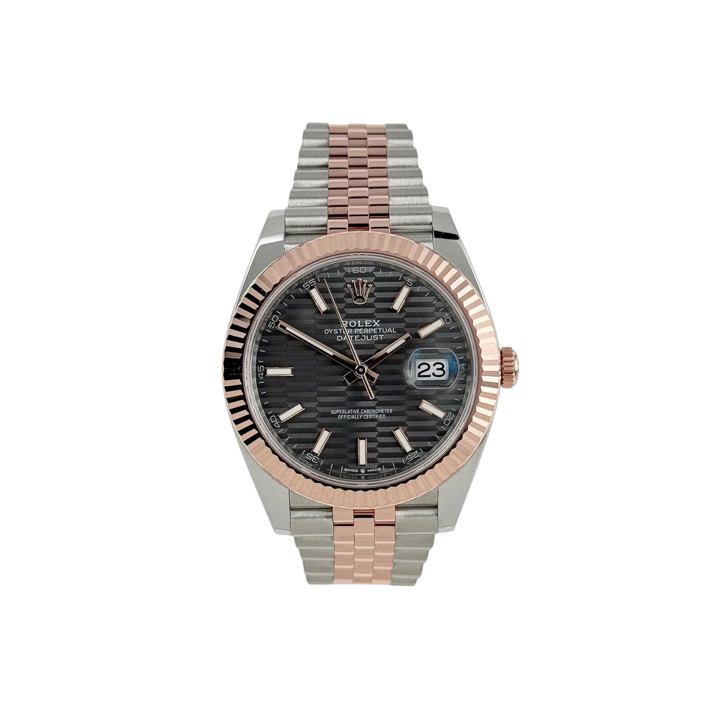 Datejust 41 126331 Rose Gold Stainless Steel Grey Motif Dial Jubilee