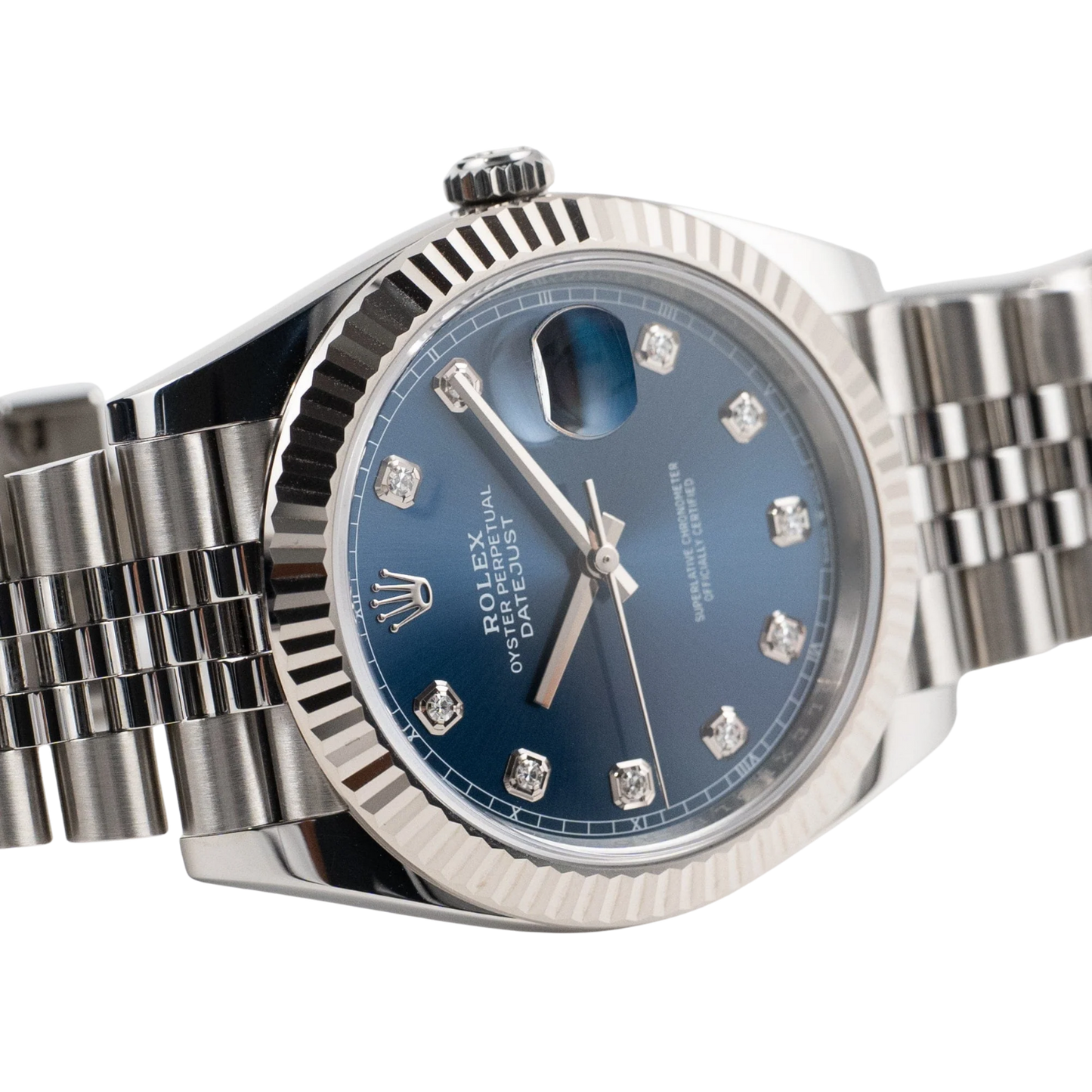 Datejust 36mm Steel & White Gold Blue Dial Diamonds m126334-0016