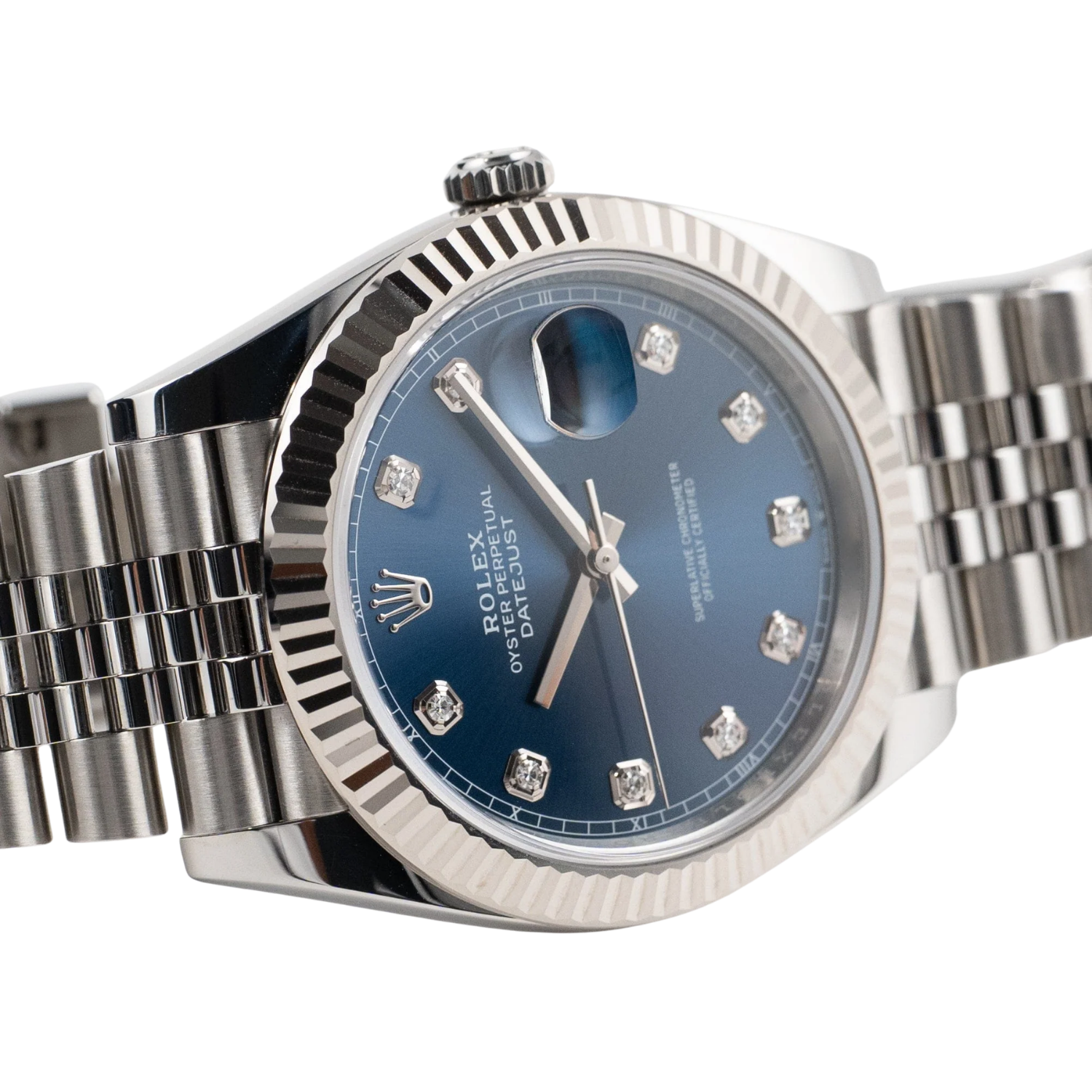 Datejust 36mm Steel & White Gold Blue Dial Diamonds m126334-0016