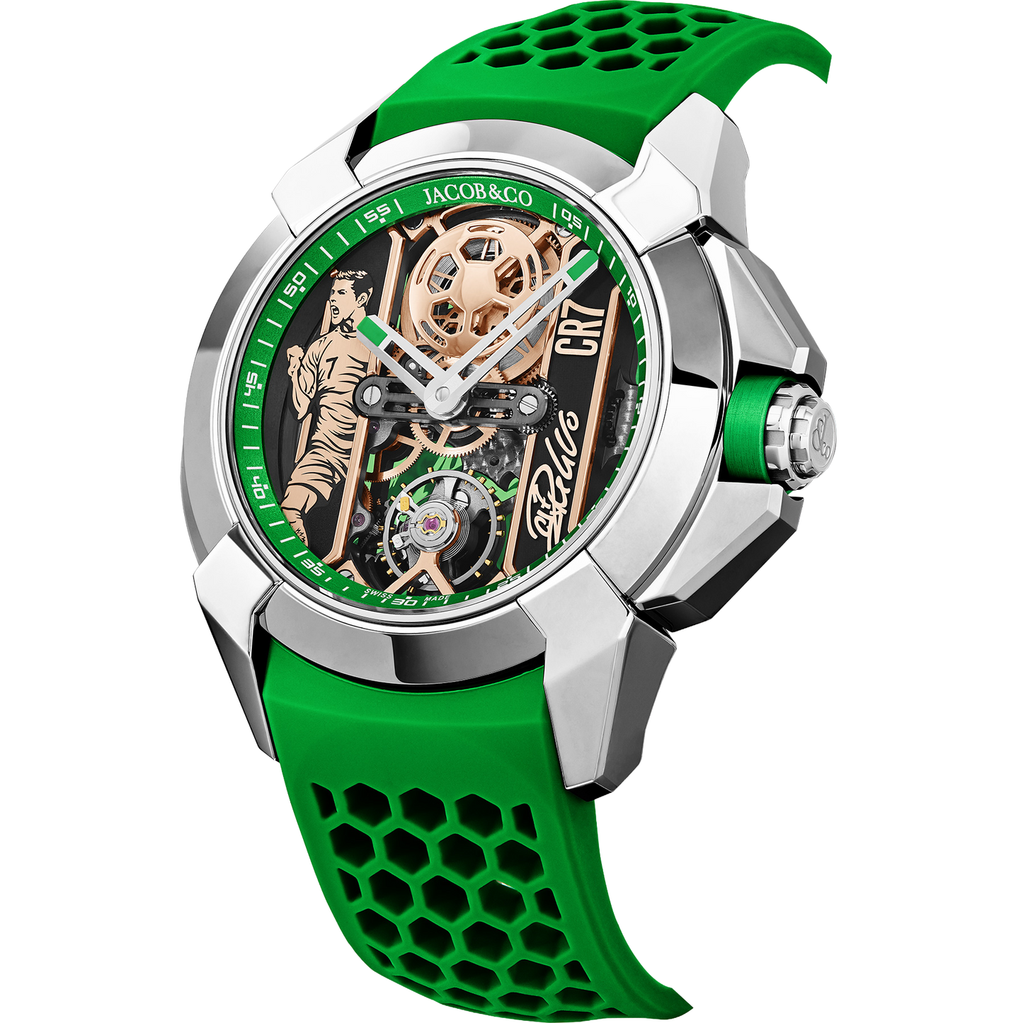 Epic X CR7 44mm Heart of CR7 Stainless Steel Green on Strap EX120.10.AD.AA.ABRUA
