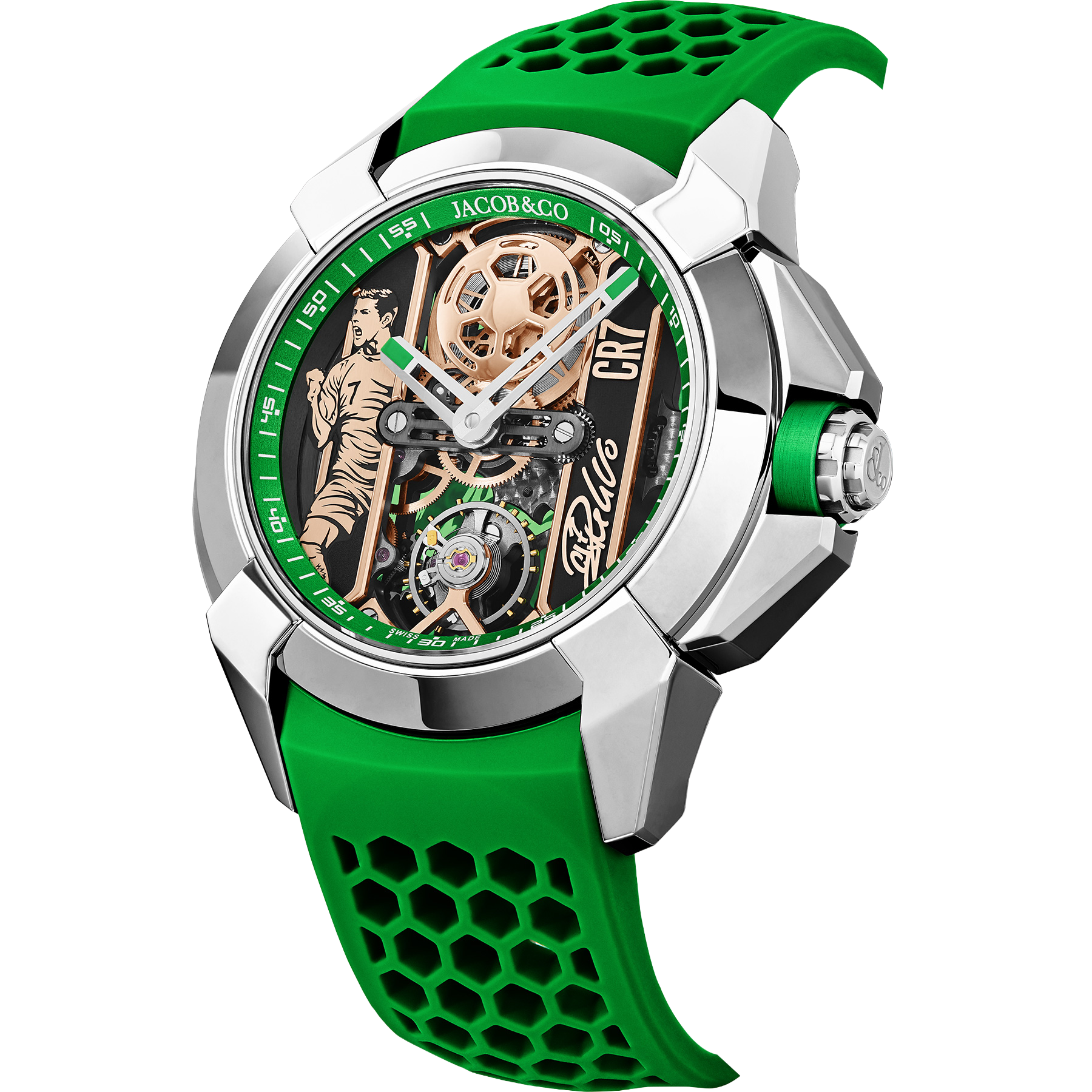 Epic X CR7 44mm Heart of CR7 Stainless Steel Green on Strap EX120.10.AD.AA.ABRUA