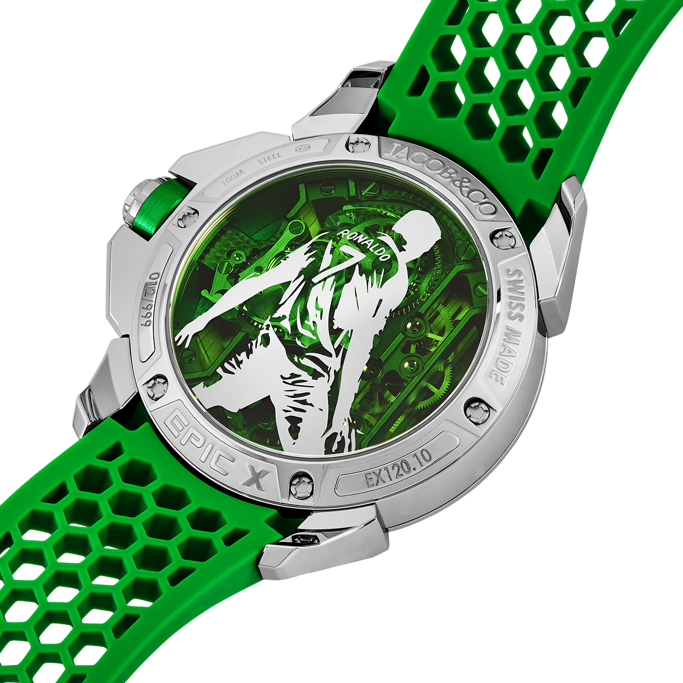 Epic X CR7 44mm Heart of CR7 Stainless Steel Green on Strap EX120.10.AD.AA.ABRUA