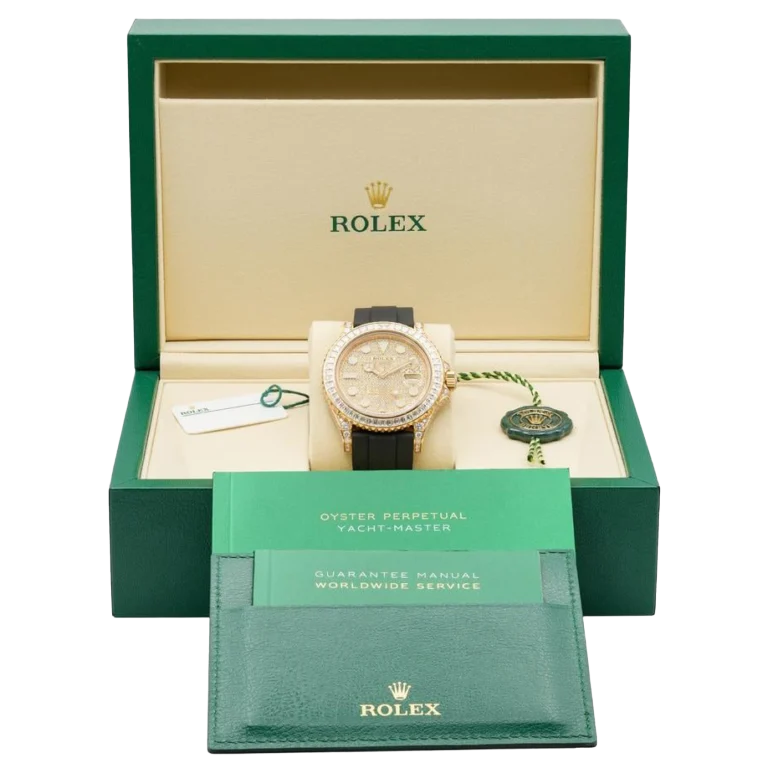 Yacht-Master 226668TBR, 18K Yellow Gold, Pave Index Dial, Oysterflex Bracelet, 42 mm