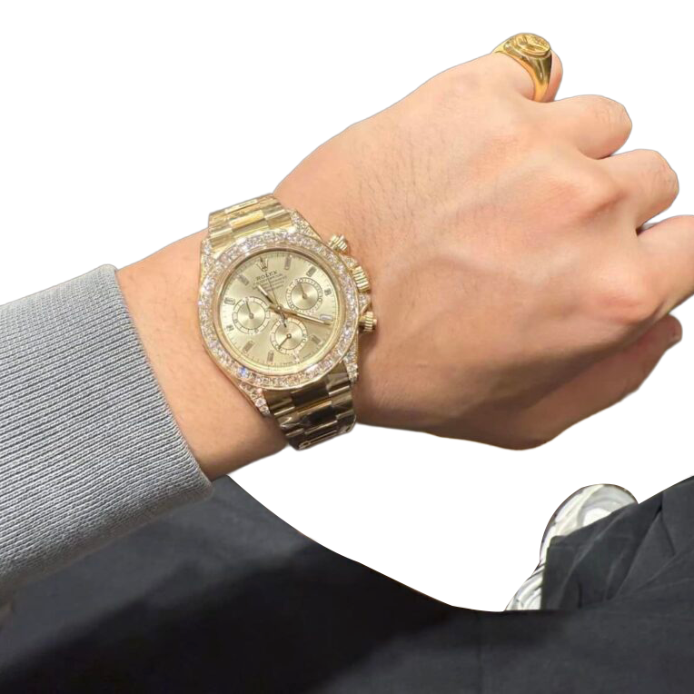 Daytona 18K Yellow Gold Gold Sundust Dial Diamond Bezel Oyster Bracelet 40 mm 126598TBR