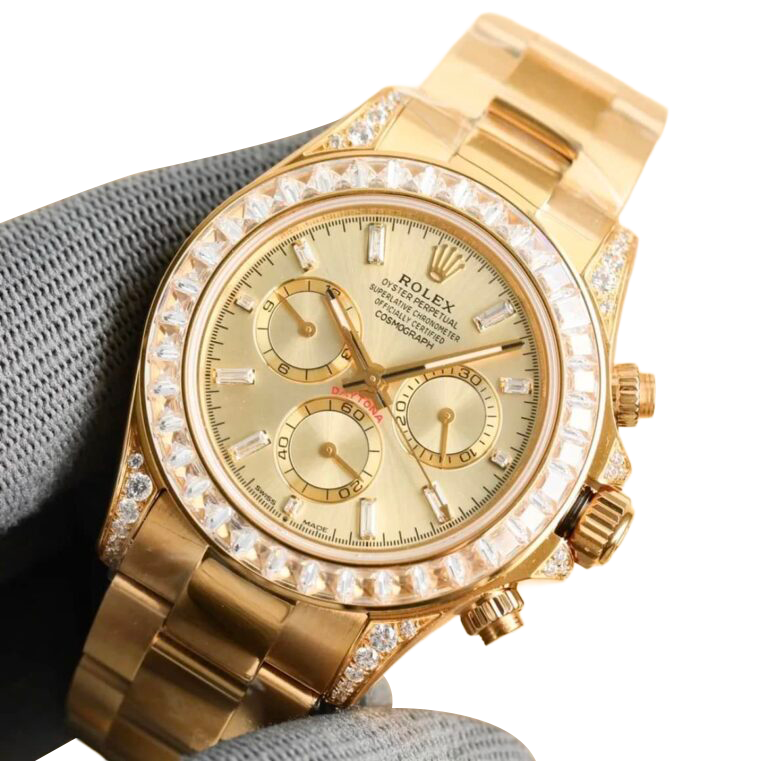 Daytona 18K Yellow Gold Gold Sundust Dial Diamond Bezel Oyster Bracelet 40 mm 126598TBR
