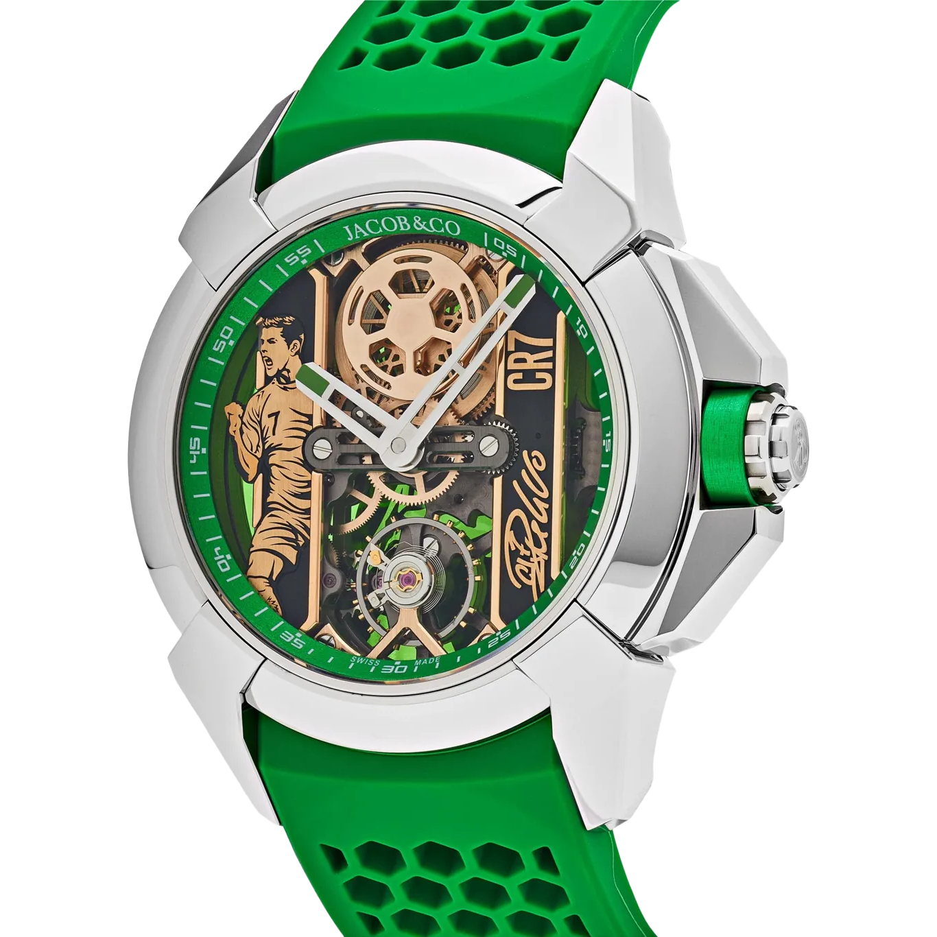 Epic X CR7 44mm Heart of CR7 Stainless Steel Green on Strap EX120.10.AD.AA.ABRUA