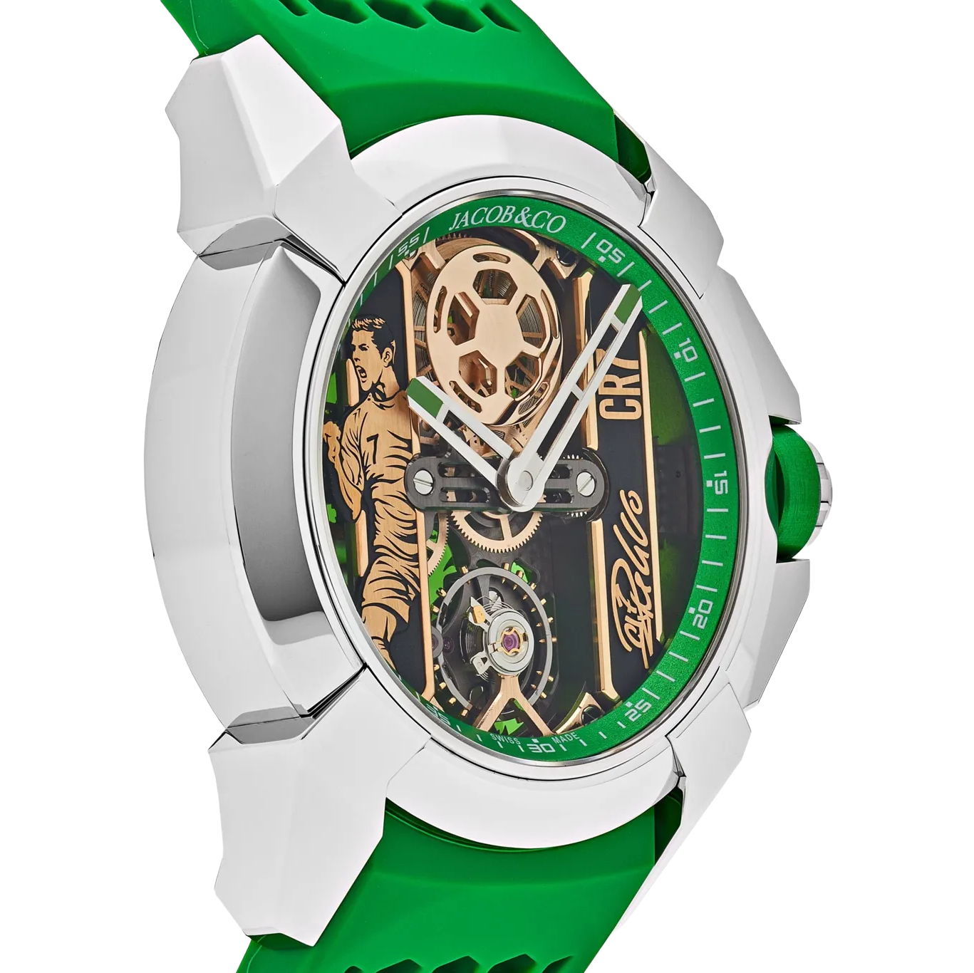 Epic X CR7 44mm Heart of CR7 Stainless Steel Green on Strap EX120.10.AD.AA.ABRUA