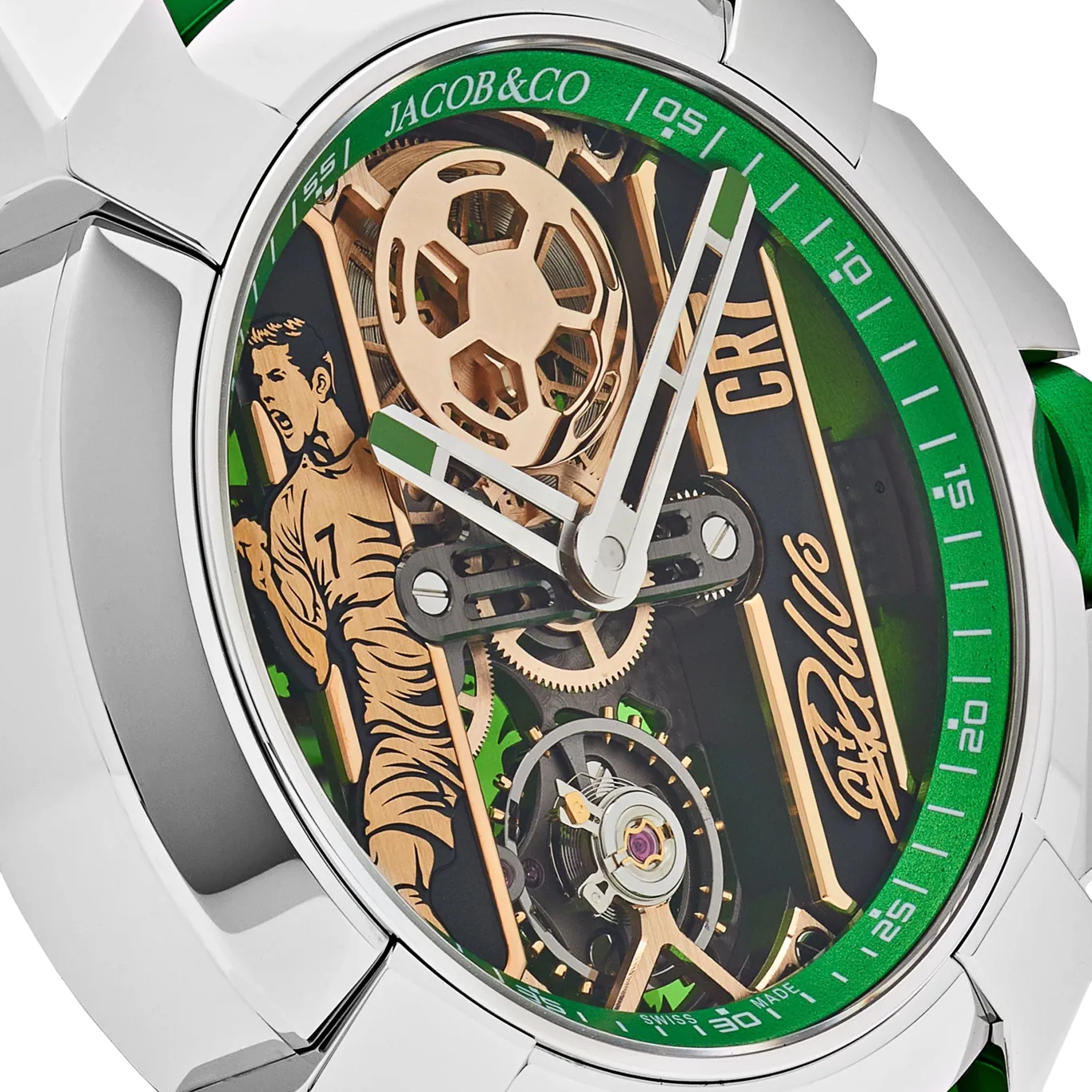 Epic X CR7 44mm Heart of CR7 Stainless Steel Green on Strap EX120.10.AD.AA.ABRUA