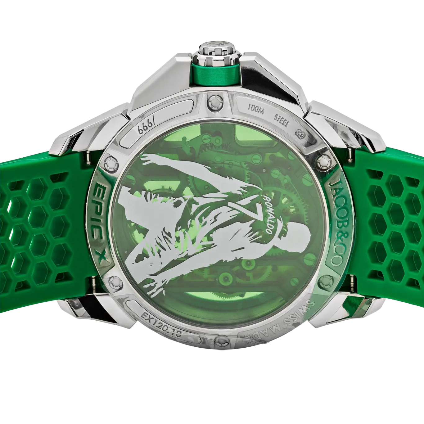 Epic X CR7 44mm Heart of CR7 Stainless Steel Green on Strap EX120.10.AD.AA.ABRUA