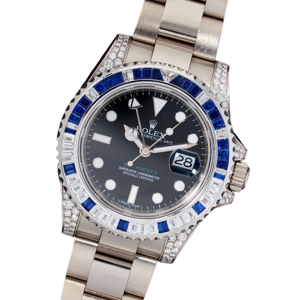 GMT-Master II, Reference 116759SA White Gold Diamond And Sapphire