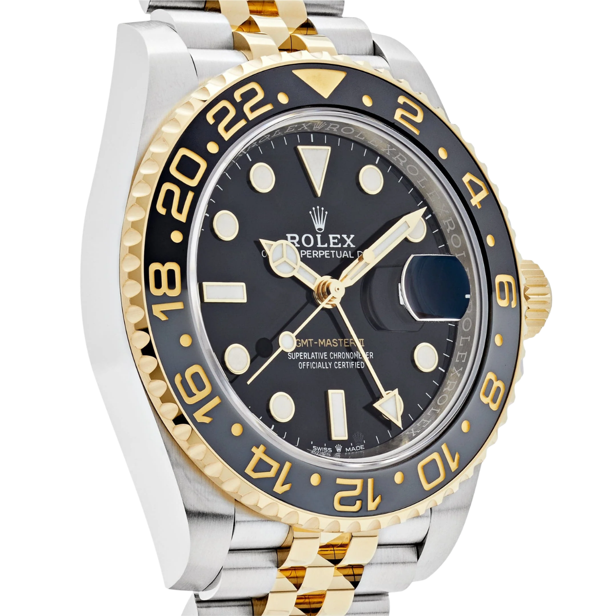 GMT-Master II  40mm Stainless Steel Yellow Gold Black Dial Jubilee 126713GRNR-0001