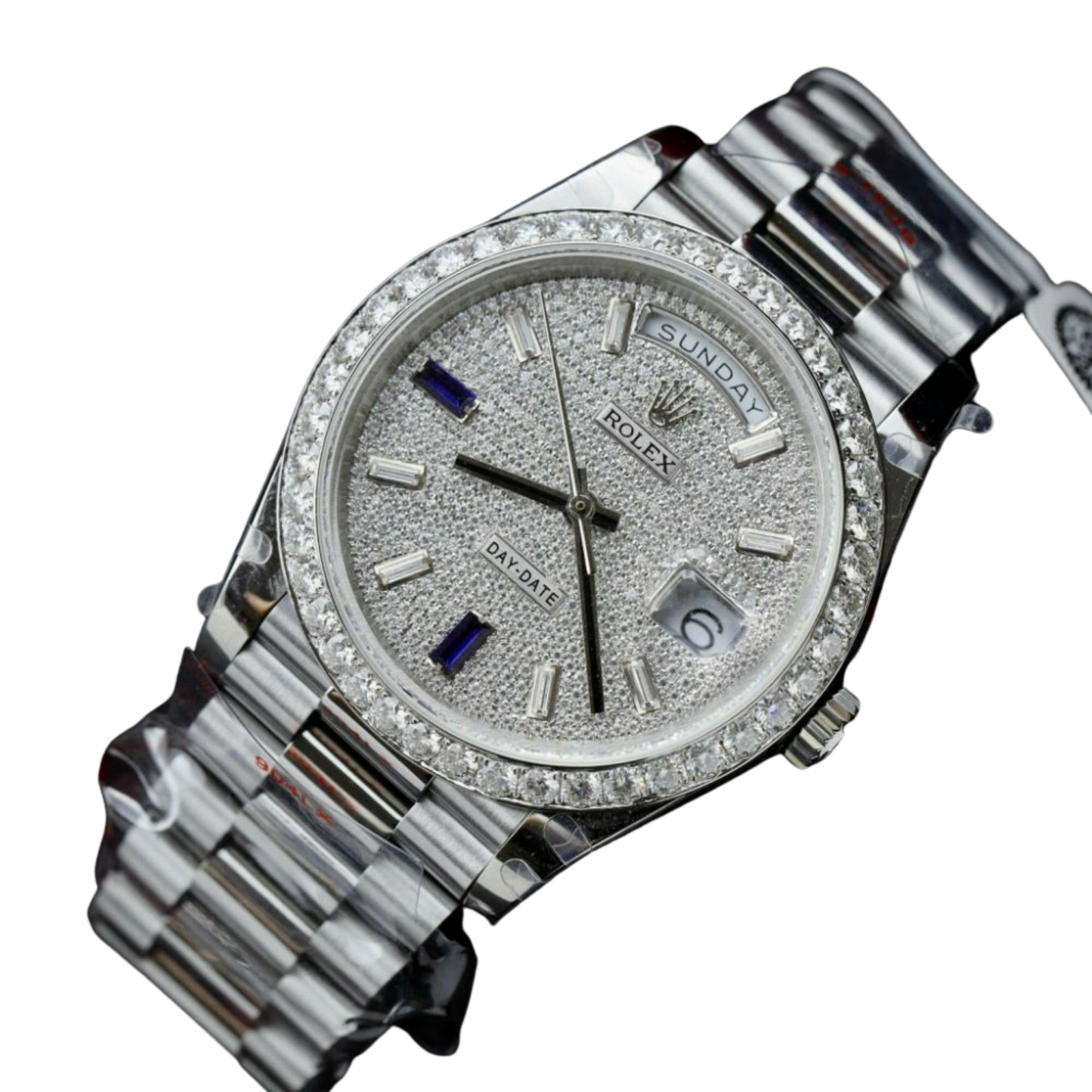 Day-Date 40 President White Gold Diamond Paved Dial with Sapphires 228349RBR