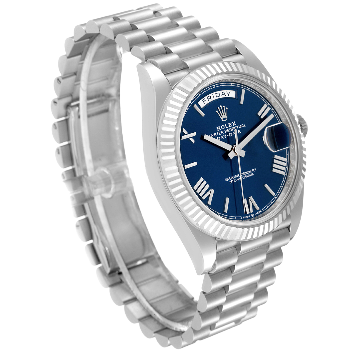 President Day-Date 40mm Blue Dial Platinum Mens Watch 228236