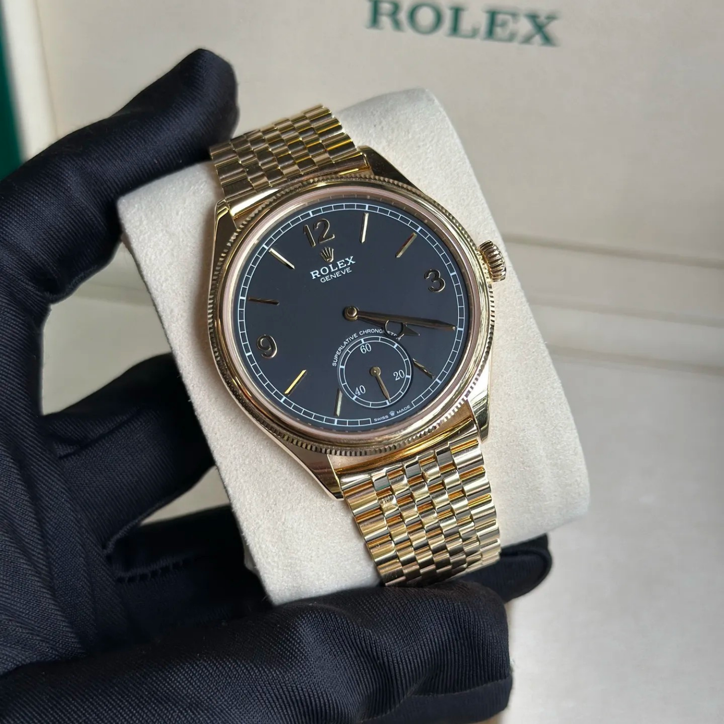 Perpetual 1908 39mm Yellow Gold Intense Black Dial m52508-0007