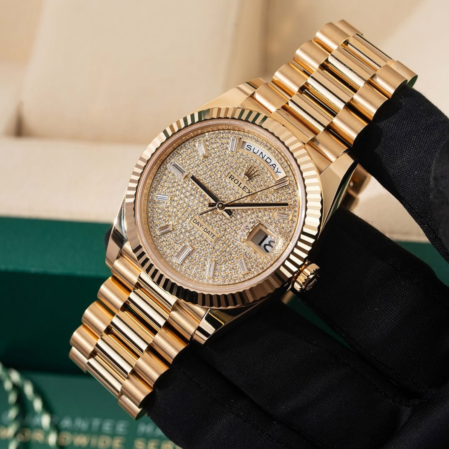 Day-Date 40 President Yellow Gold Diamond Paved Dial 228238-0054