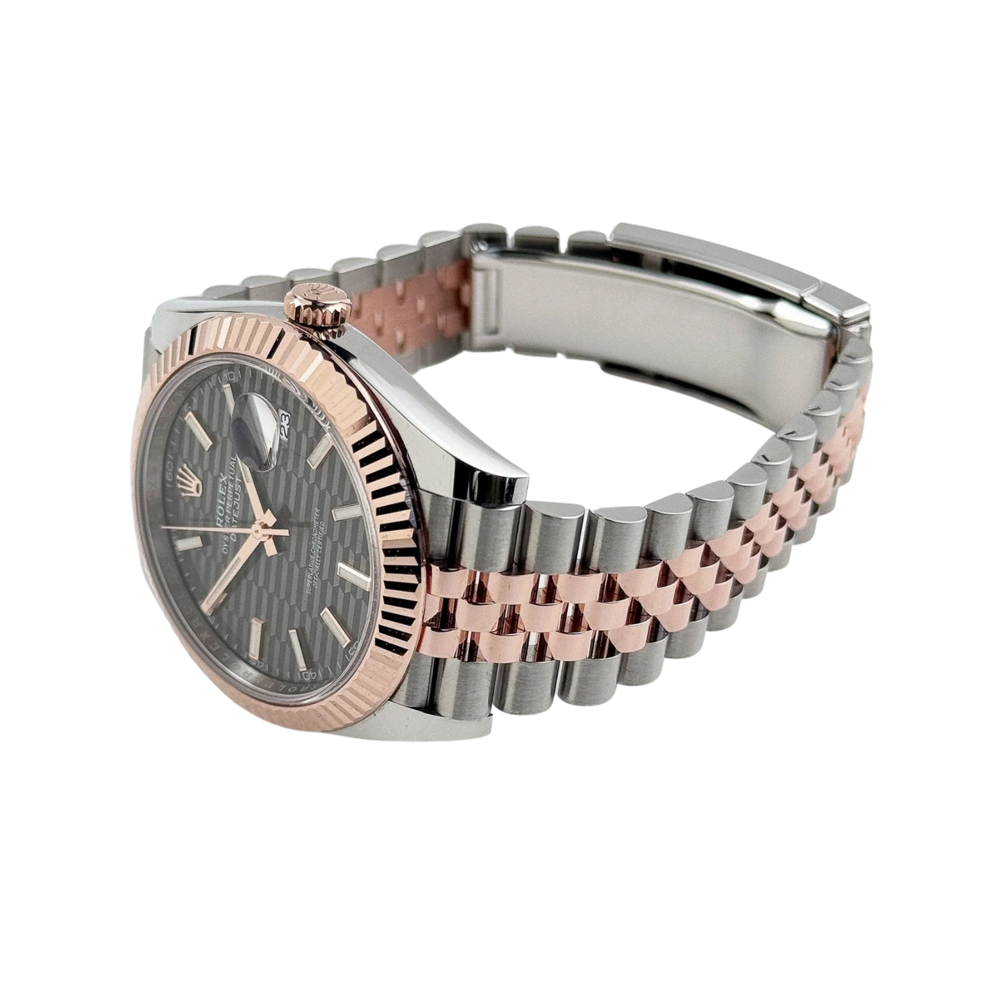 Datejust 41 126331 Rose Gold Stainless Steel Grey Motif Dial Jubilee
