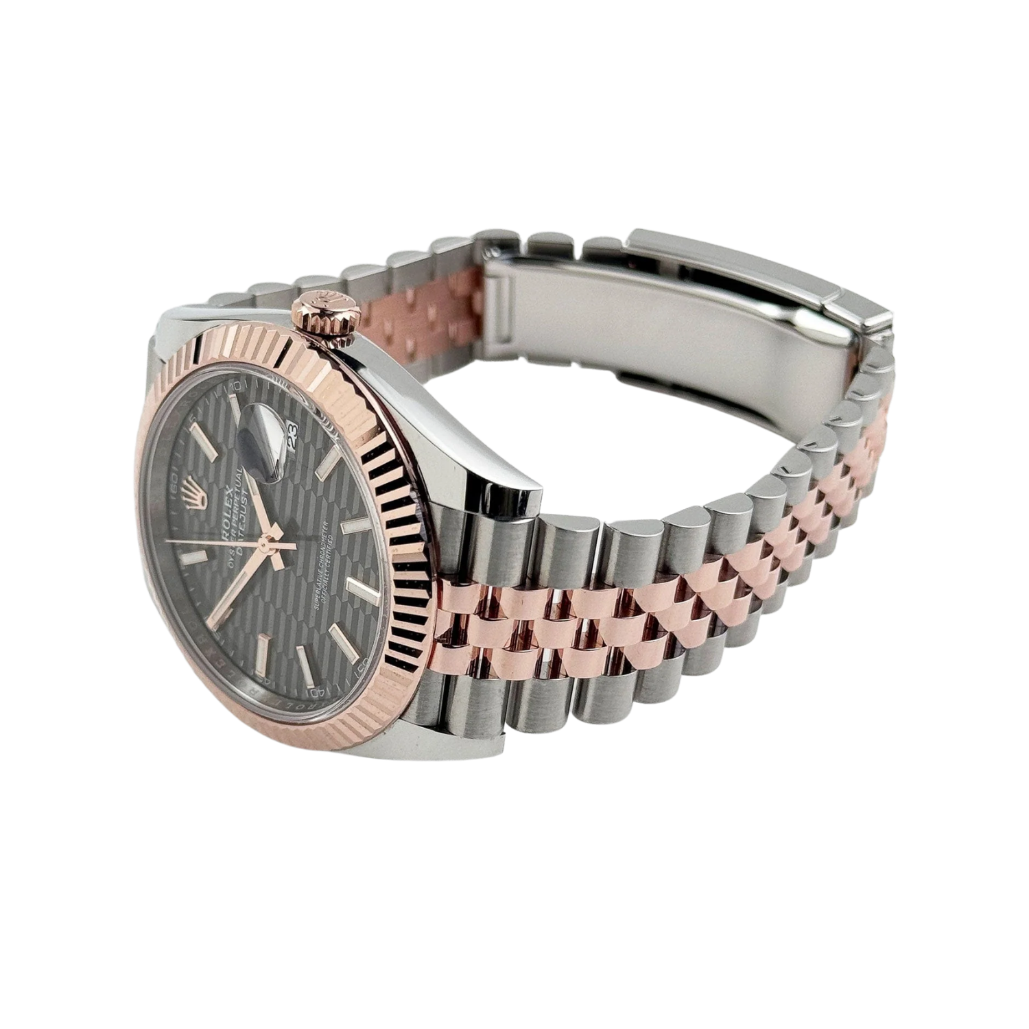 Datejust 41 126331 Rose Gold Stainless Steel Grey Motif Dial Jubilee