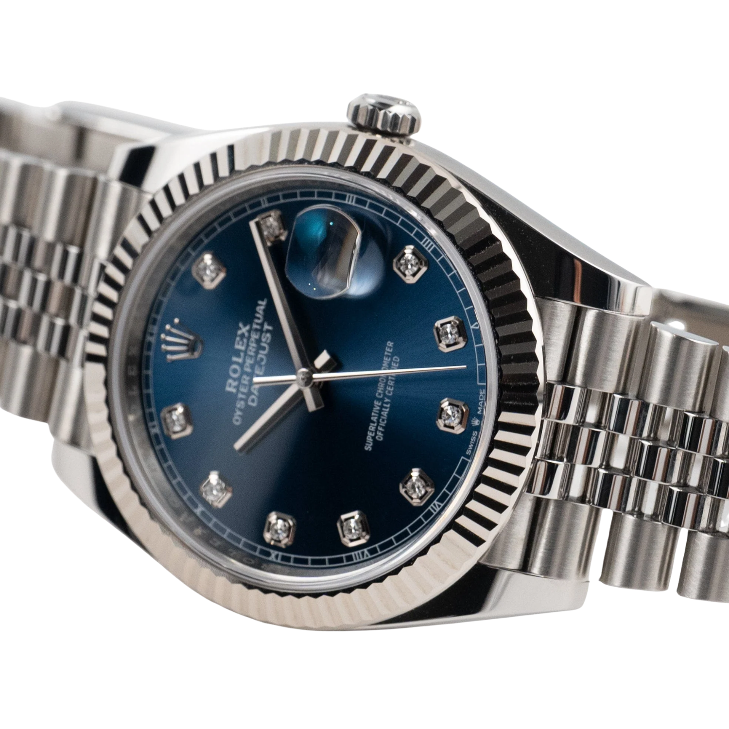Datejust 36mm Steel & White Gold Blue Dial Diamonds m126334-0016