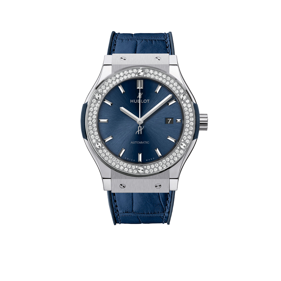 Classic Fusion Blue Titanium 42mm Diamond Benzel 542.NX.7170.LR.1104