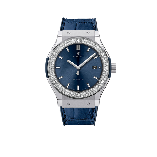 Classic Fusion Blue Titanium 42mm Diamond Benzel 542.NX.7170.LR.1104