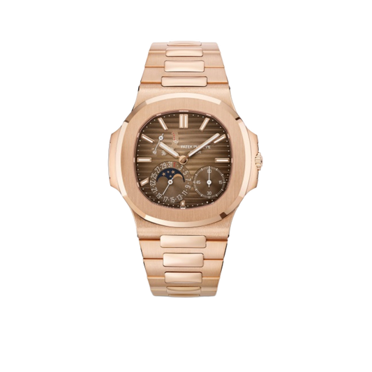 Nautilus 40mm 5712/1R-001 Moon Phase Power Reserve Rose Gold Brown Dial