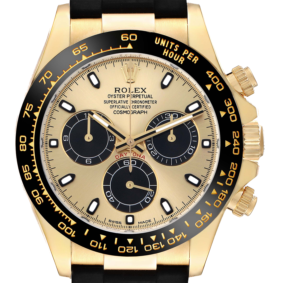 Daytona Pikachu 40mm Yellow Gold Champagne Dial Mens Watch 116518