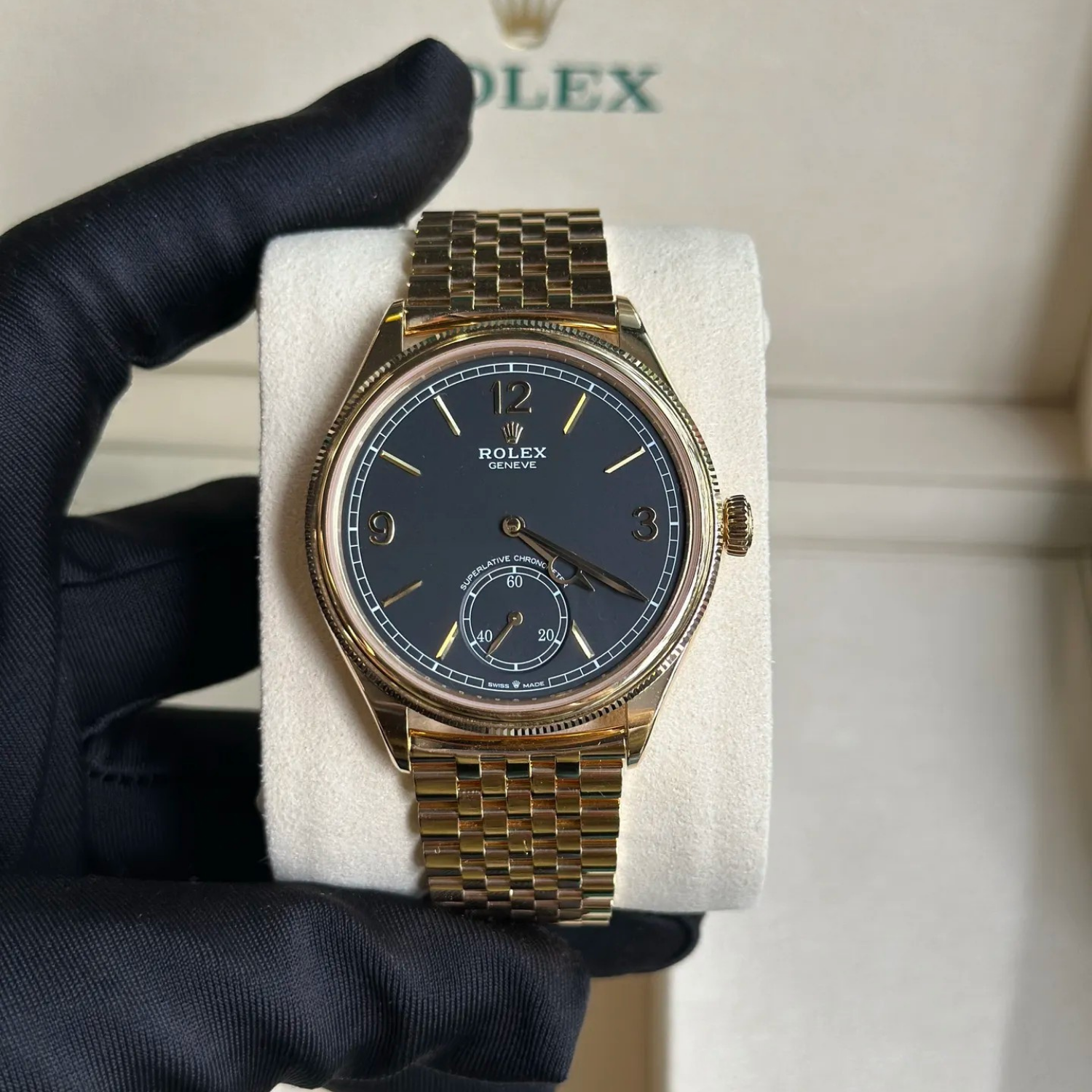 Perpetual 1908 39mm Yellow Gold Intense Black Dial m52508-0007