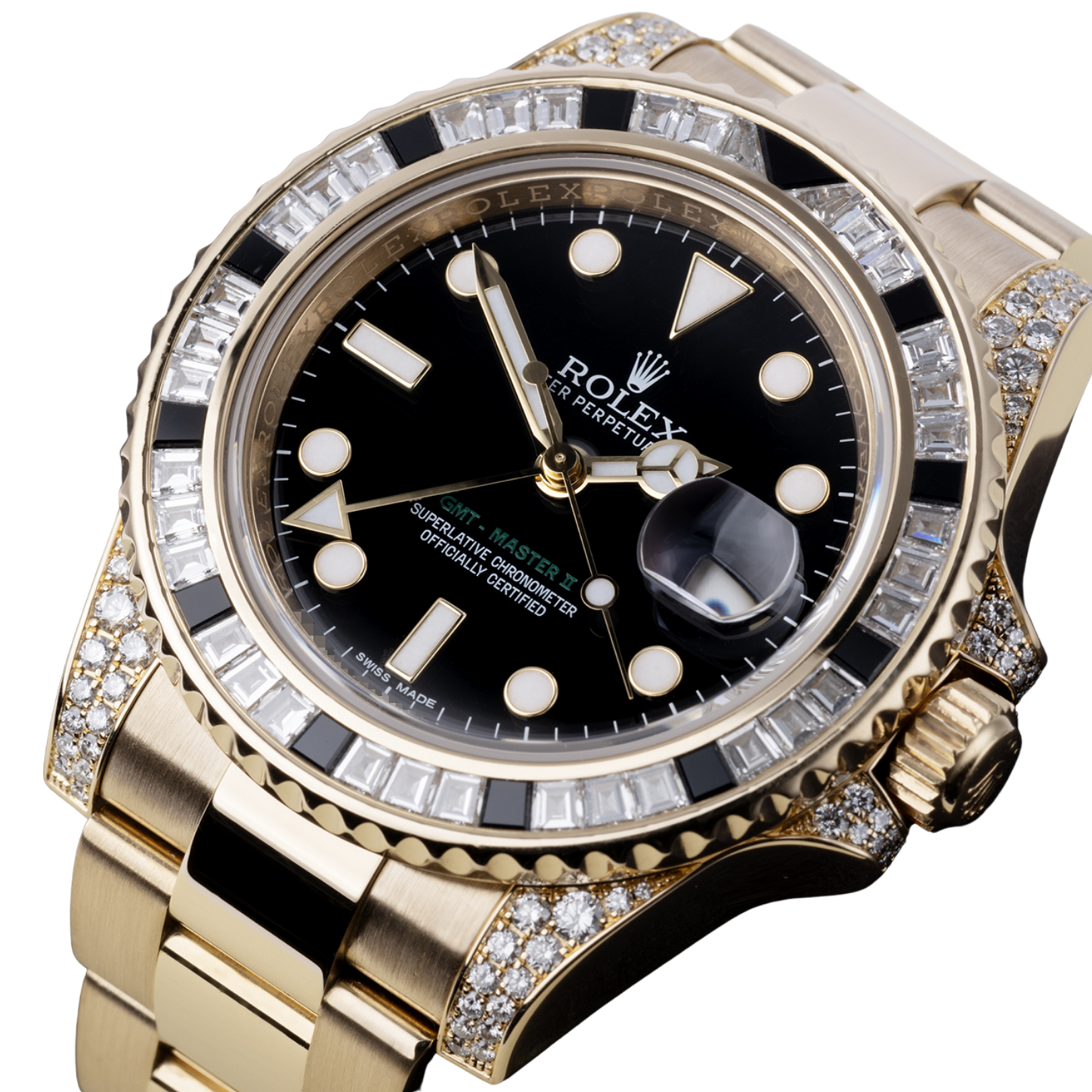 GMT Master II 18k Yellow Gold Diamond Black Sapphire 116758SANR
