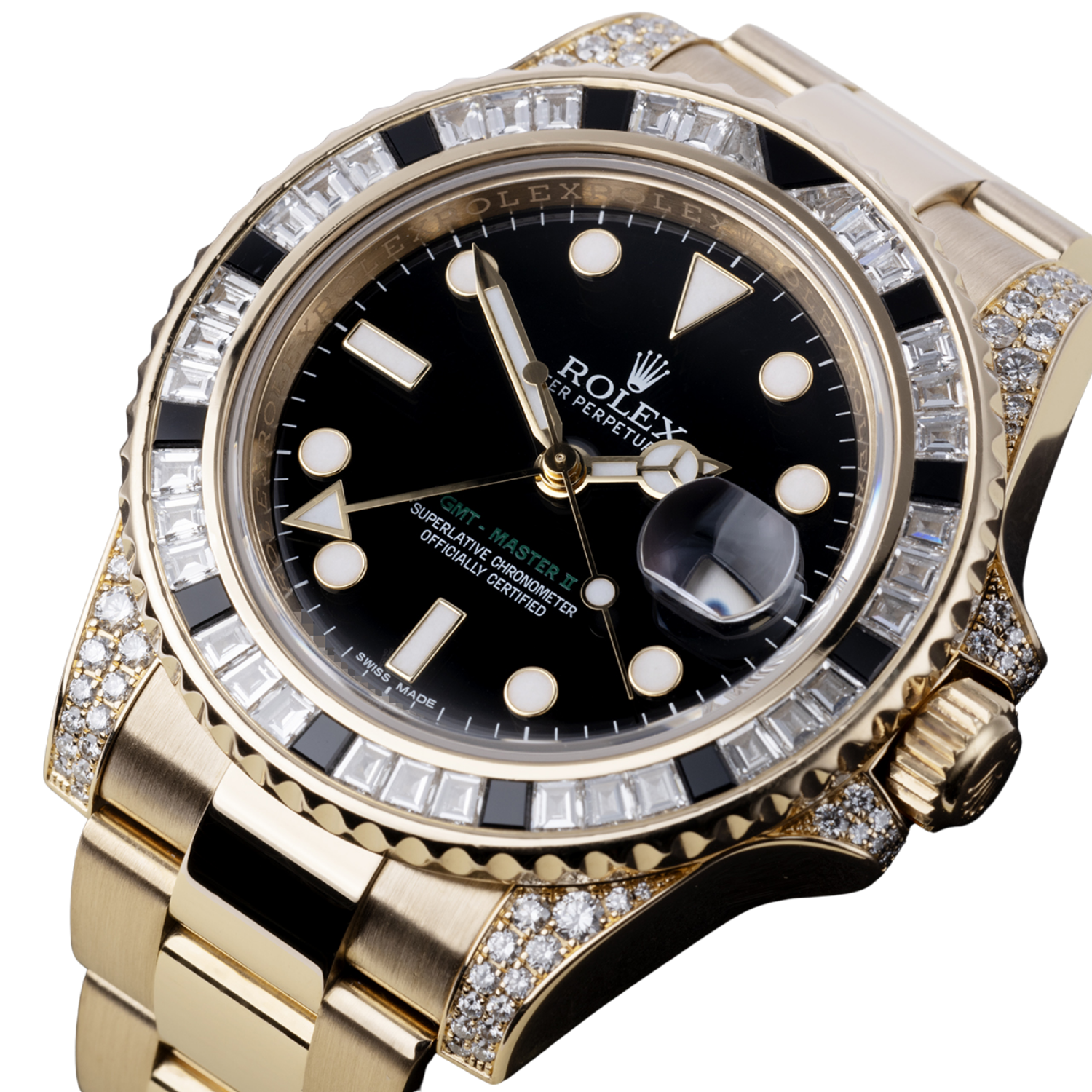 GMT Master II 18k Yellow Gold Diamond Black Sapphire 116758SANR