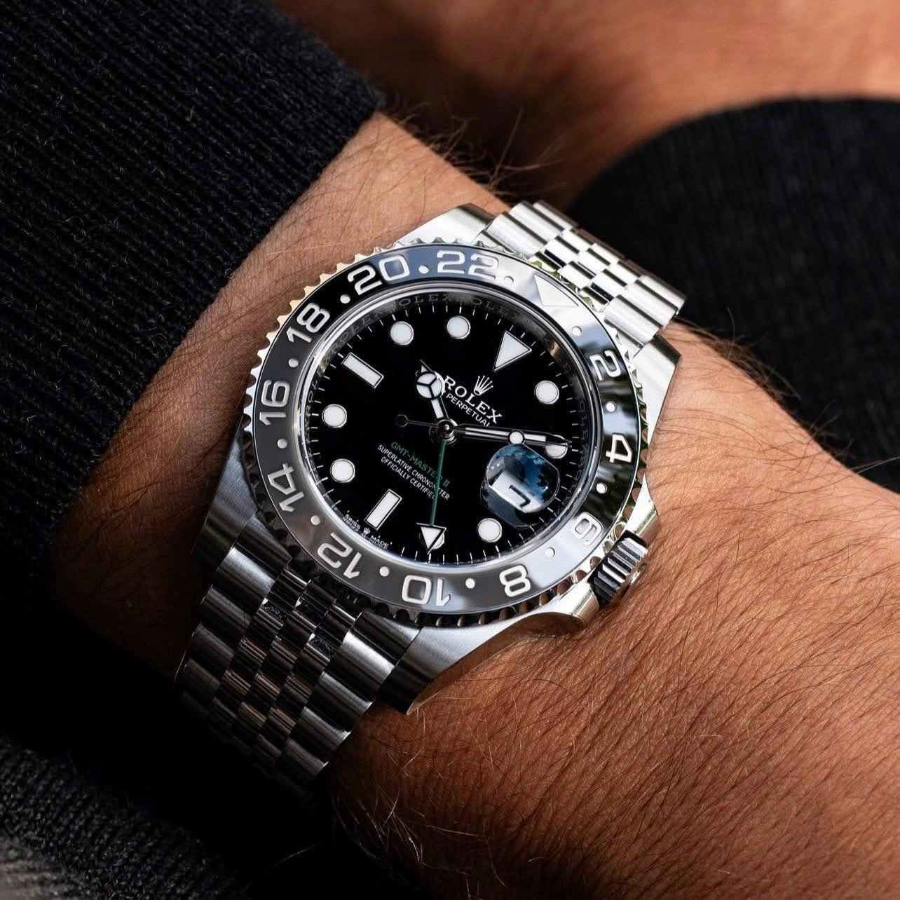 GMT-Master II Bruce Wayne Stainless Steel Black Dial Jubilee M126710GRNR-0003 New