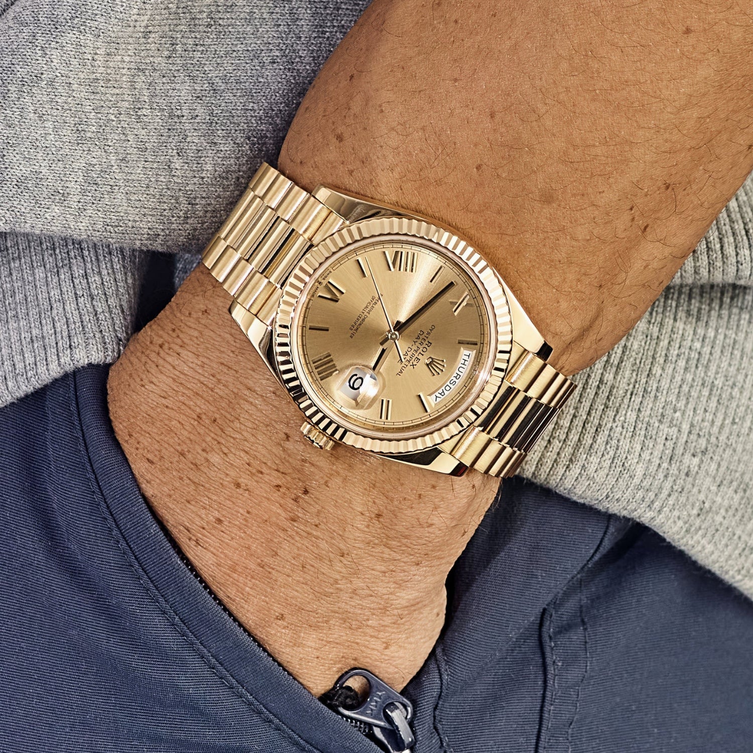 Day-Date 40mm Yellow Gold Champagne Roman Dial m228238-0006