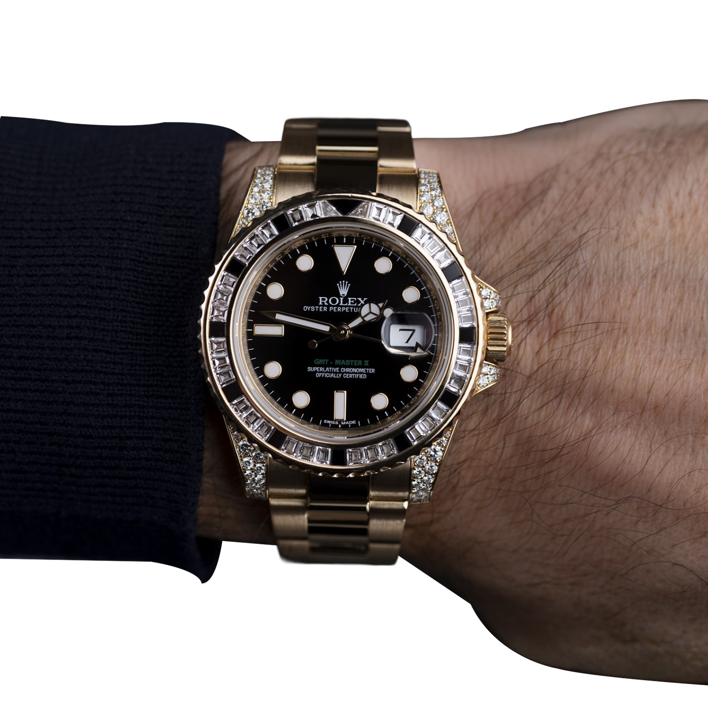 GMT Master II 18k Yellow Gold Diamond Black Sapphire 116758SANR