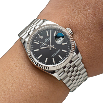 Datejust 41mm Steel White Gold Black Dial Mens Watch m126334-0018