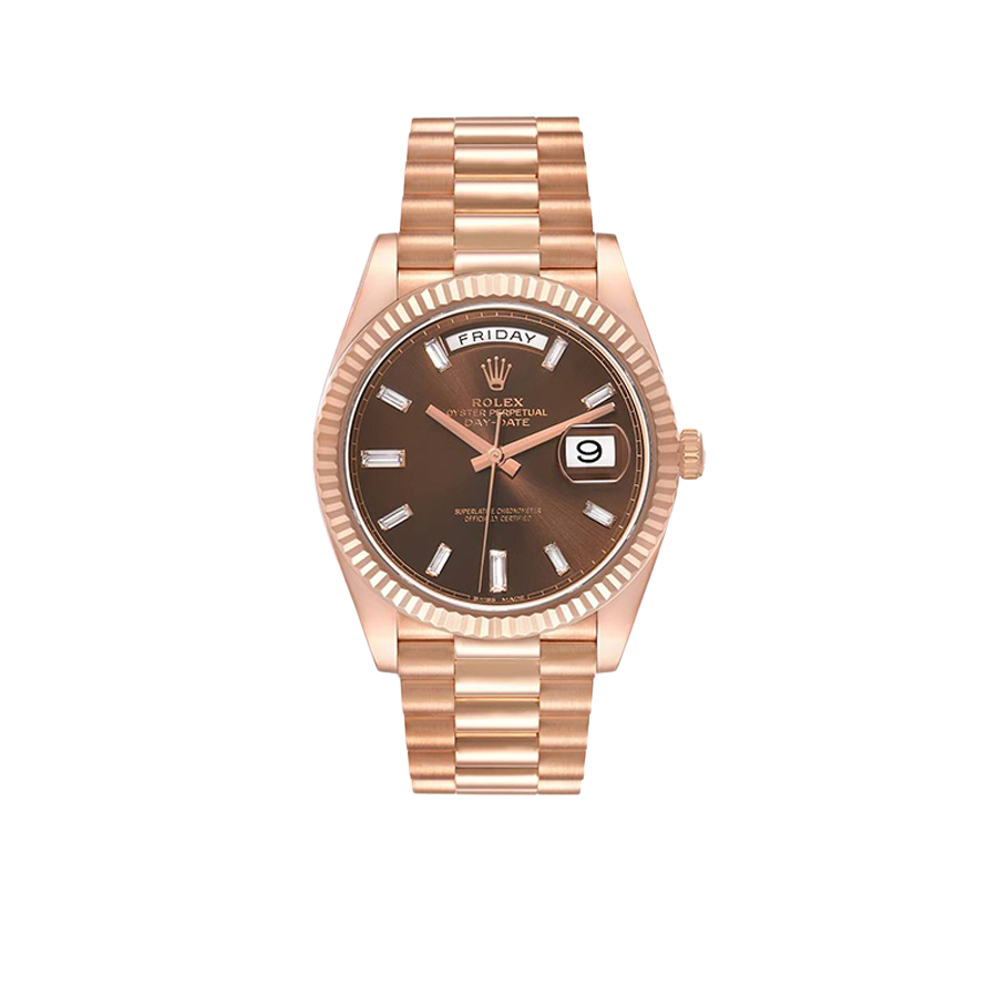 President Day-Date 40mm Rose Gold Chocolate Diamond Watch 228235
