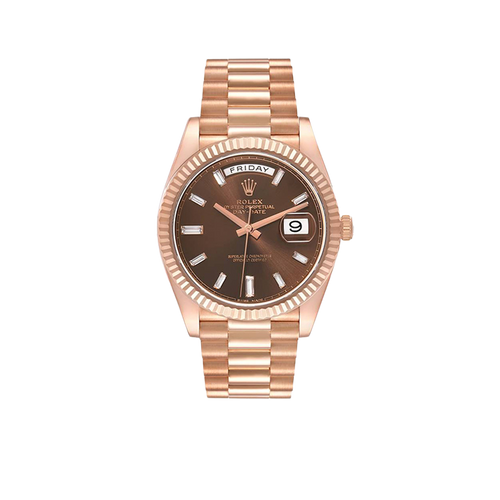 President Day-Date 40mm Rose Gold Chocolate Diamond Watch 228235