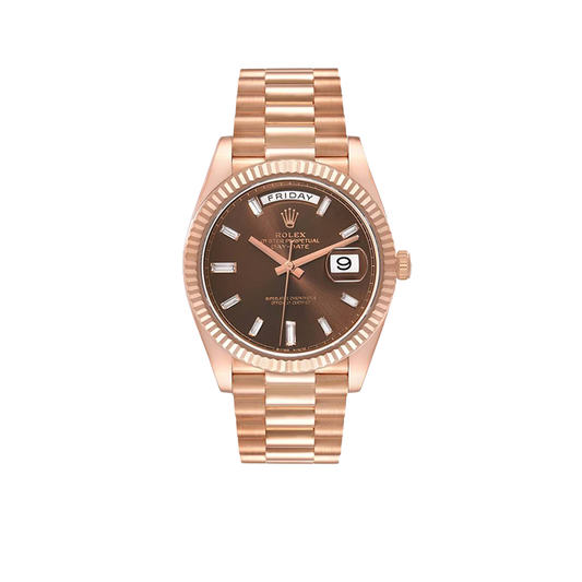 President Day-Date 40mm Rose Gold Chocolate Diamond Watch 228235