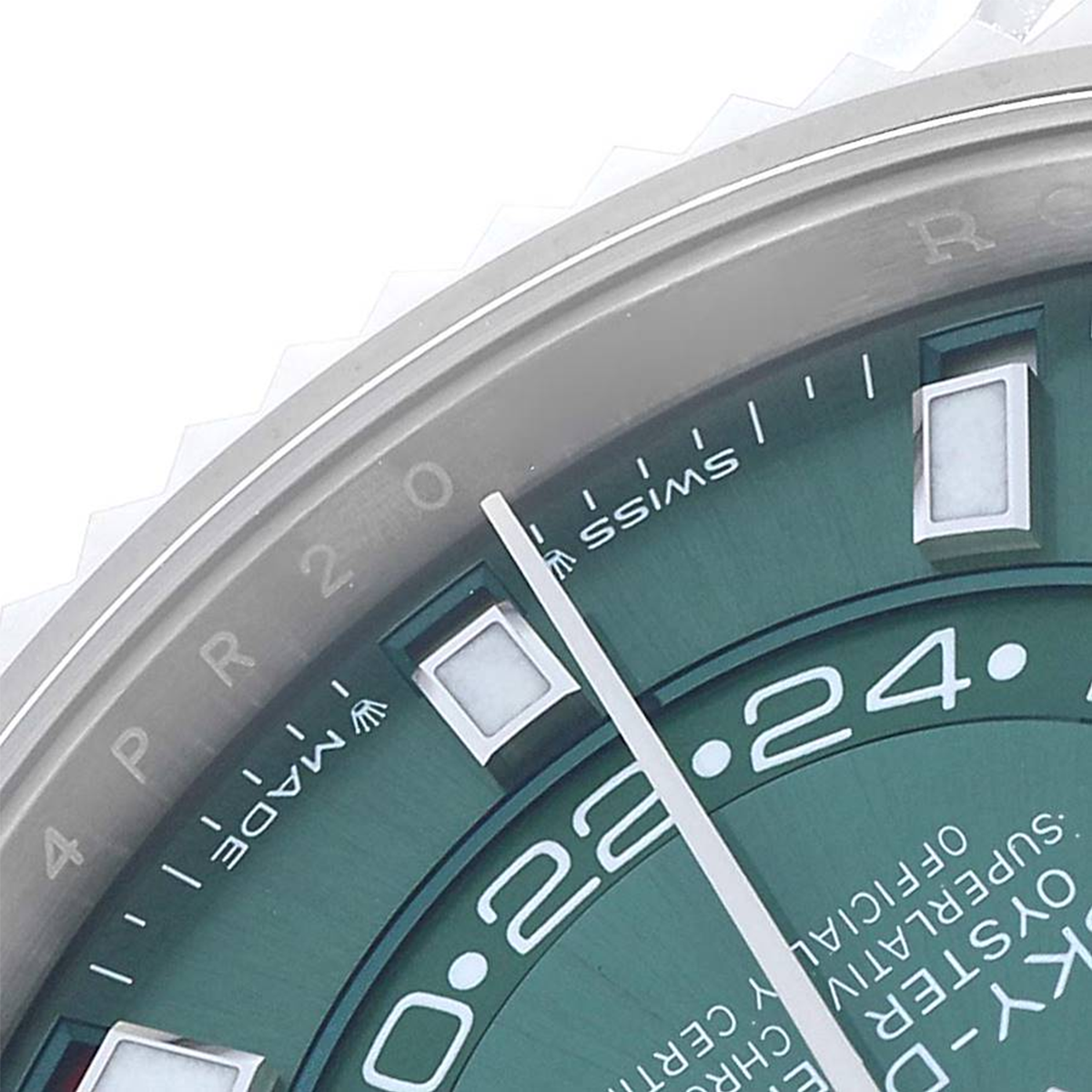 Sky-Dweller 42mm Steel White Gold Green Dial Mens Watch 336934