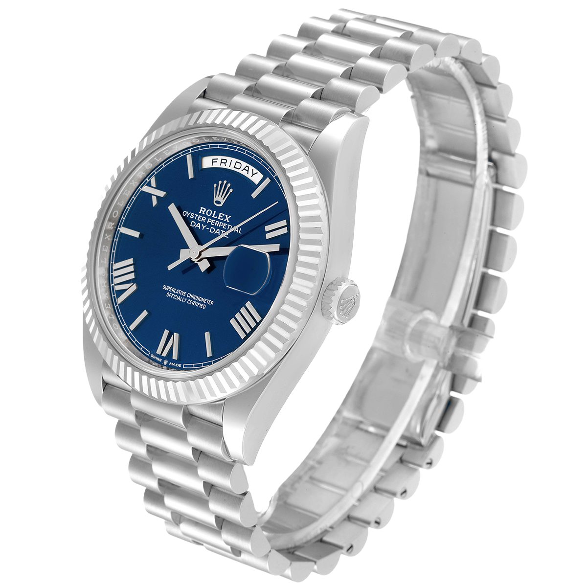 President Day-Date 40mm Blue Dial Platinum Mens Watch 228236