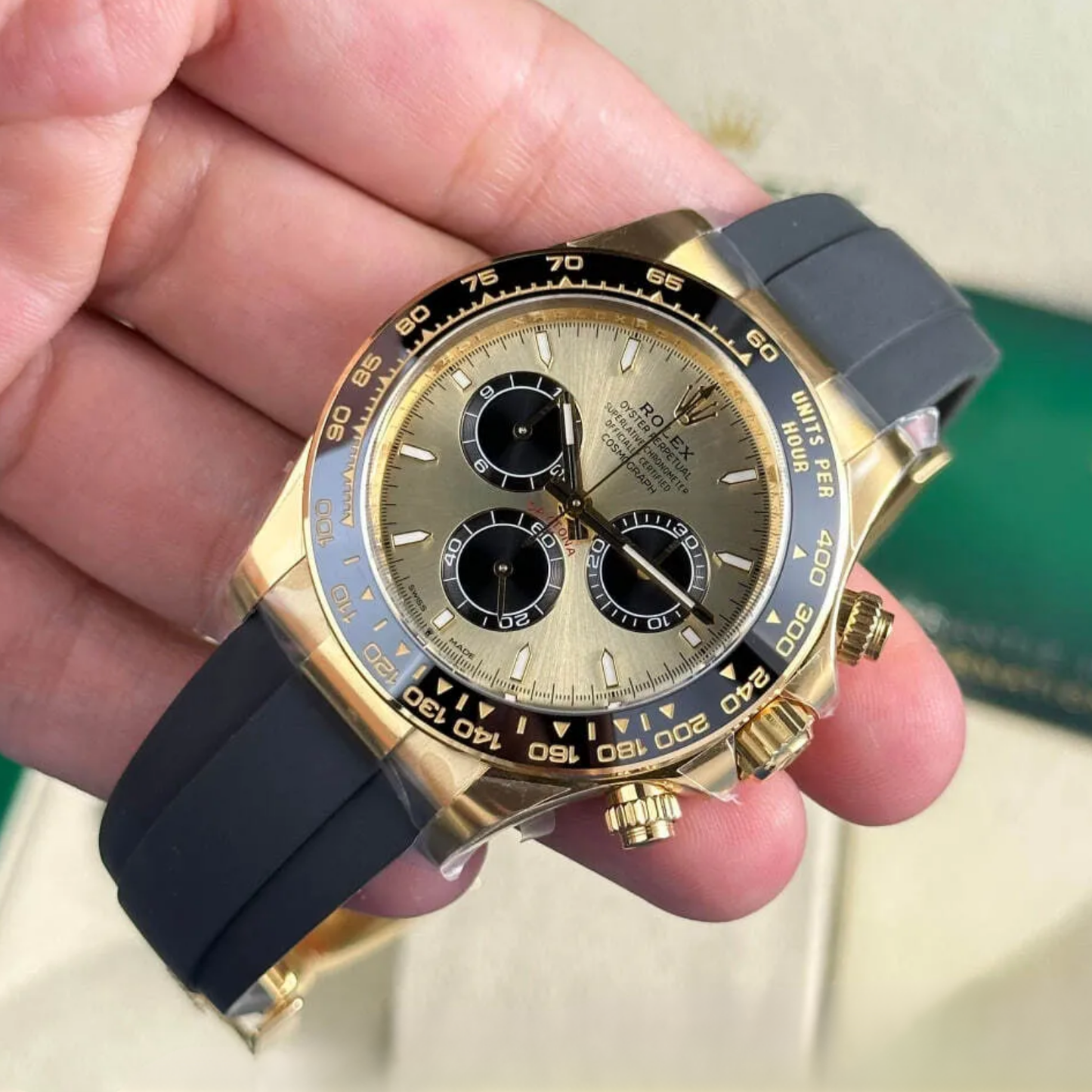 Daytona 40mm Pikachu Yellow Gold Champagne Black Dial 126518LN
