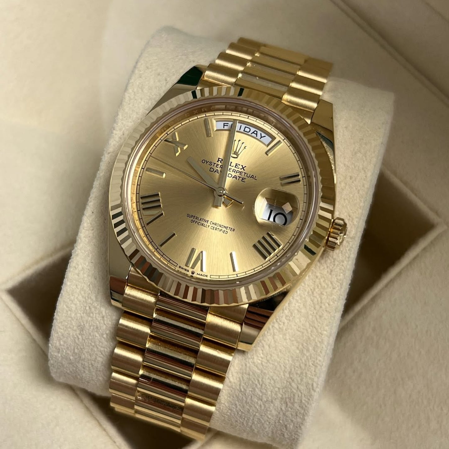 Day-Date 40mm Yellow Gold Champagne Roman Dial m228238-0006