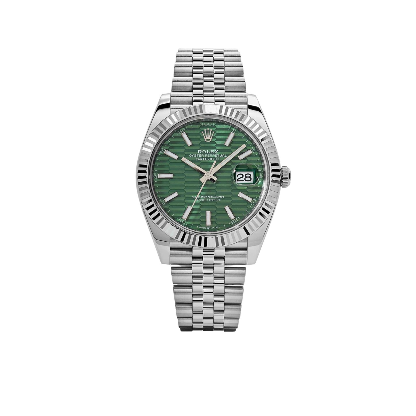 Datejust 41 126334 Stainless Steel Green Motif Dial Jubilee
