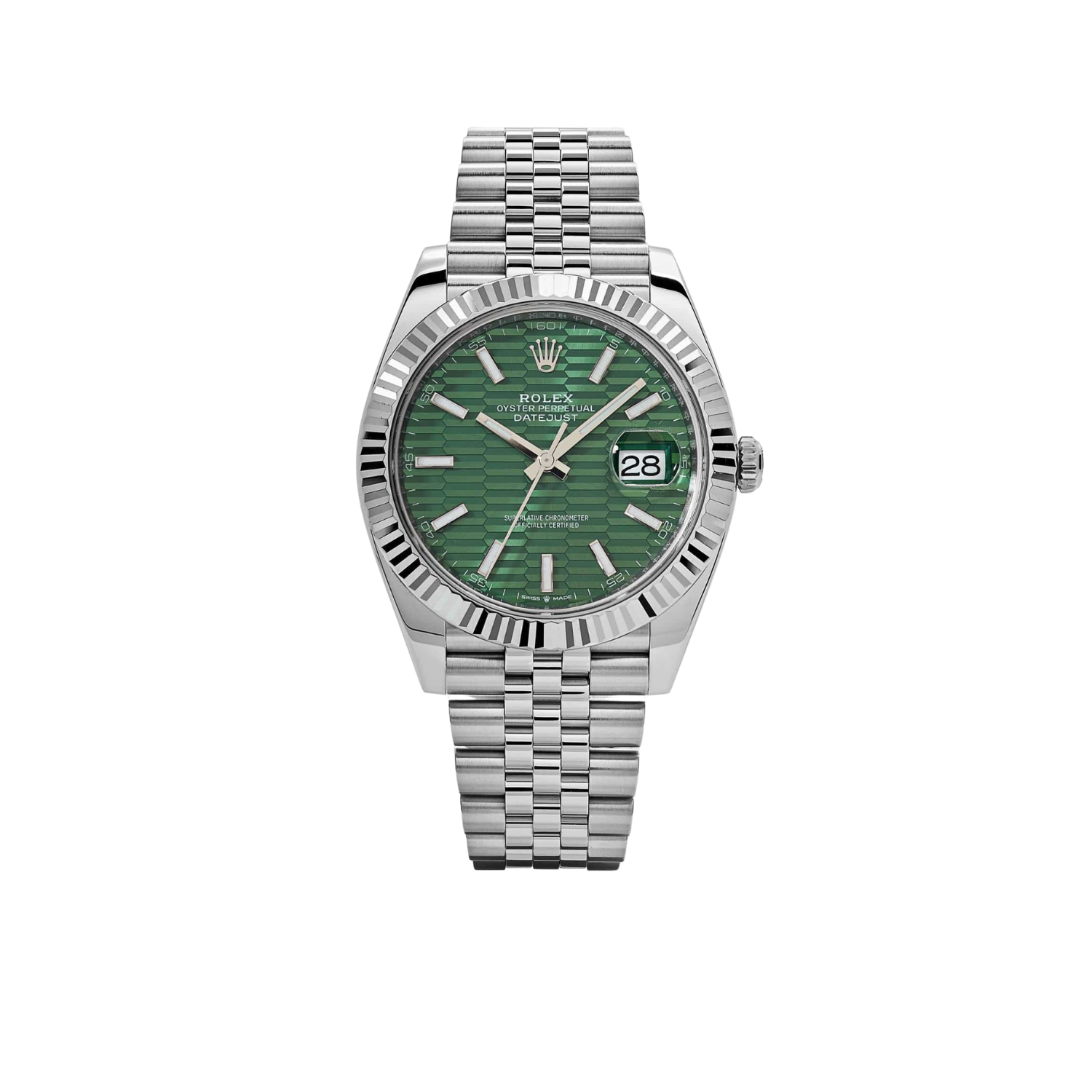 Datejust 41 126334 Stainless Steel Green Motif Dial Jubilee
