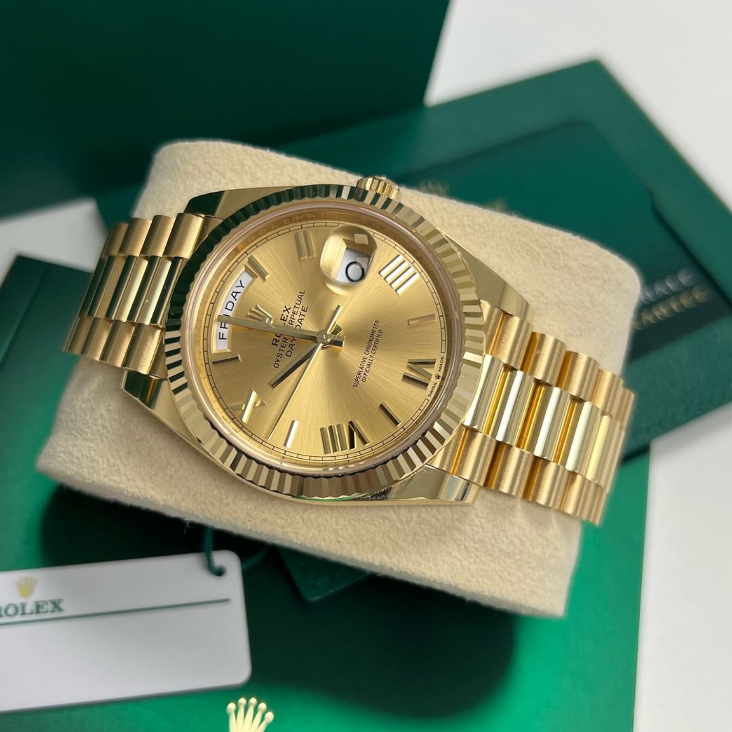 Day-Date 40mm Yellow Gold Champagne Roman Dial m228238-0006