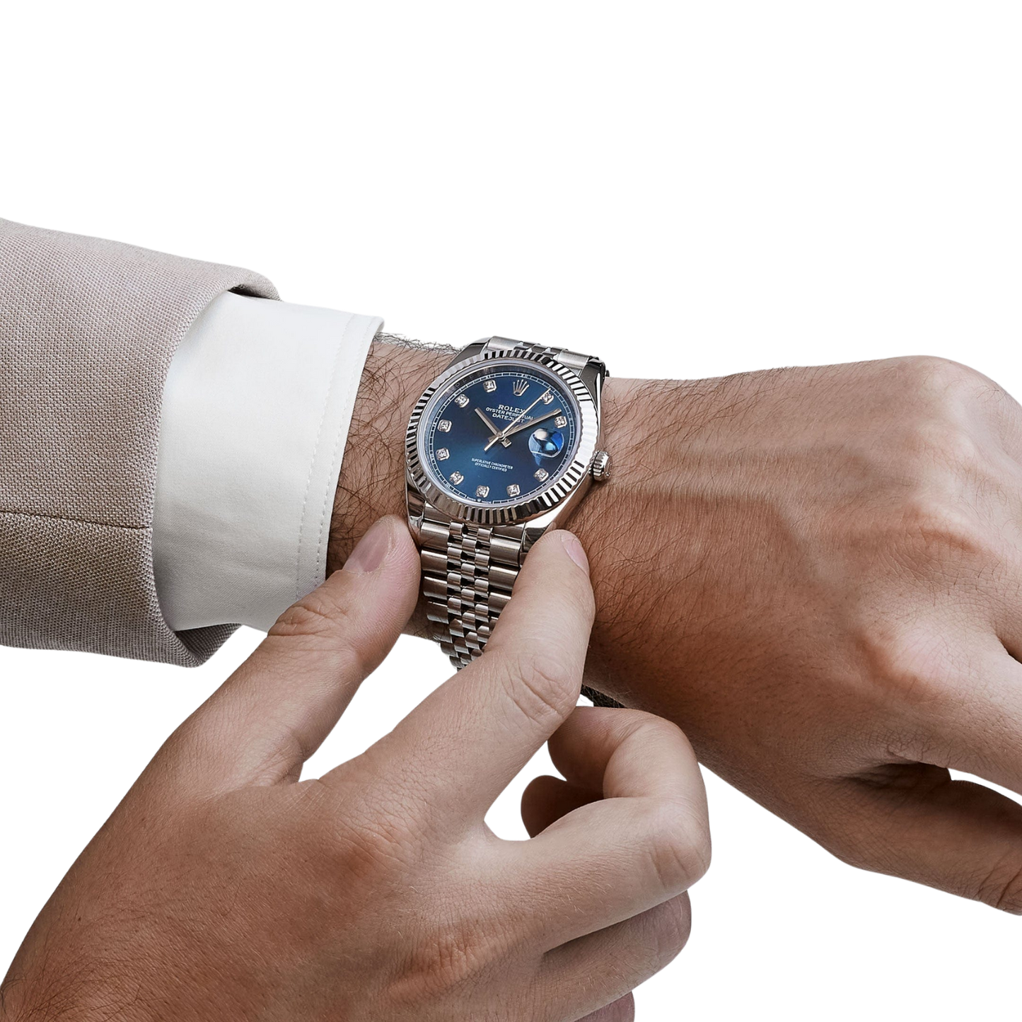 Datejust 36mm Steel & White Gold Blue Dial Diamonds m126334-0016