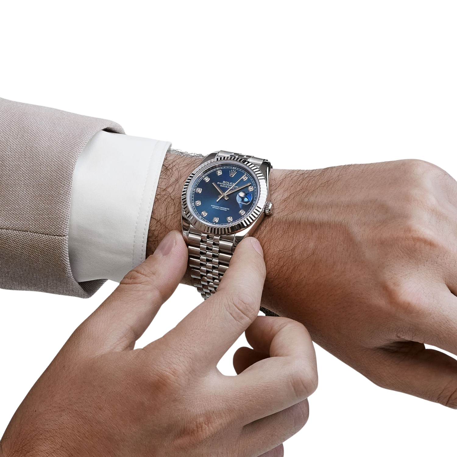 Datejust 36mm Steel & White Gold Blue Dial Diamonds m126334-0016
