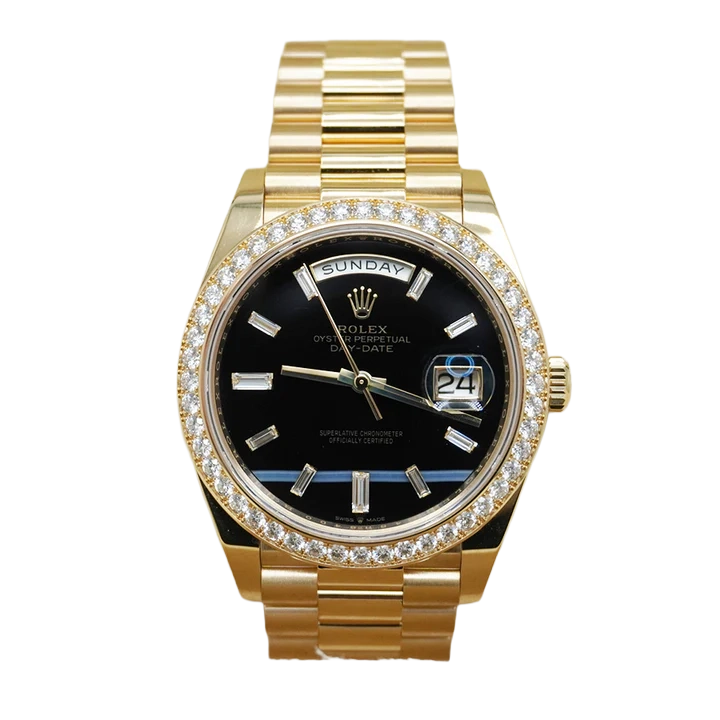 Day-Date 40 Presidential 228348RBR Diamond Bezel Baguette Onyx Dial