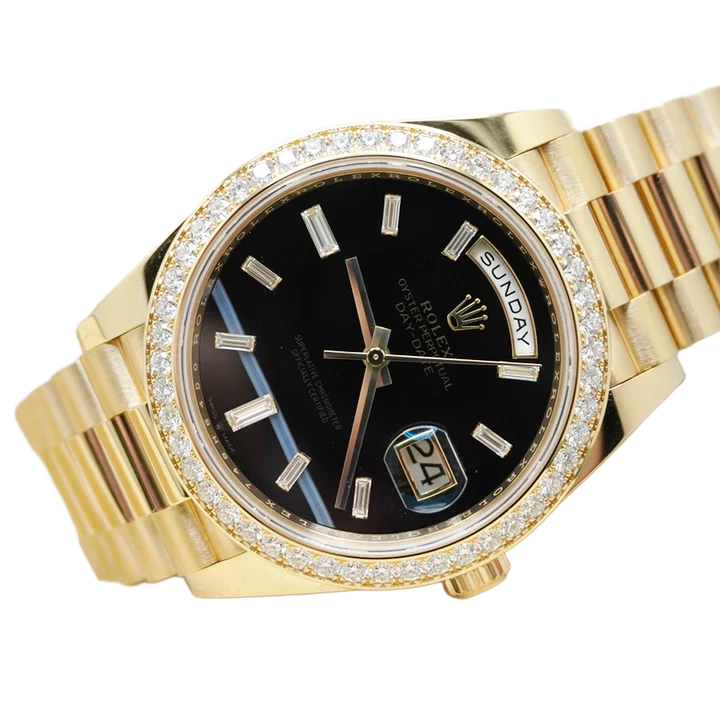 Day-Date 40 Presidential 228348RBR Diamond Bezel Baguette Onyx Dial